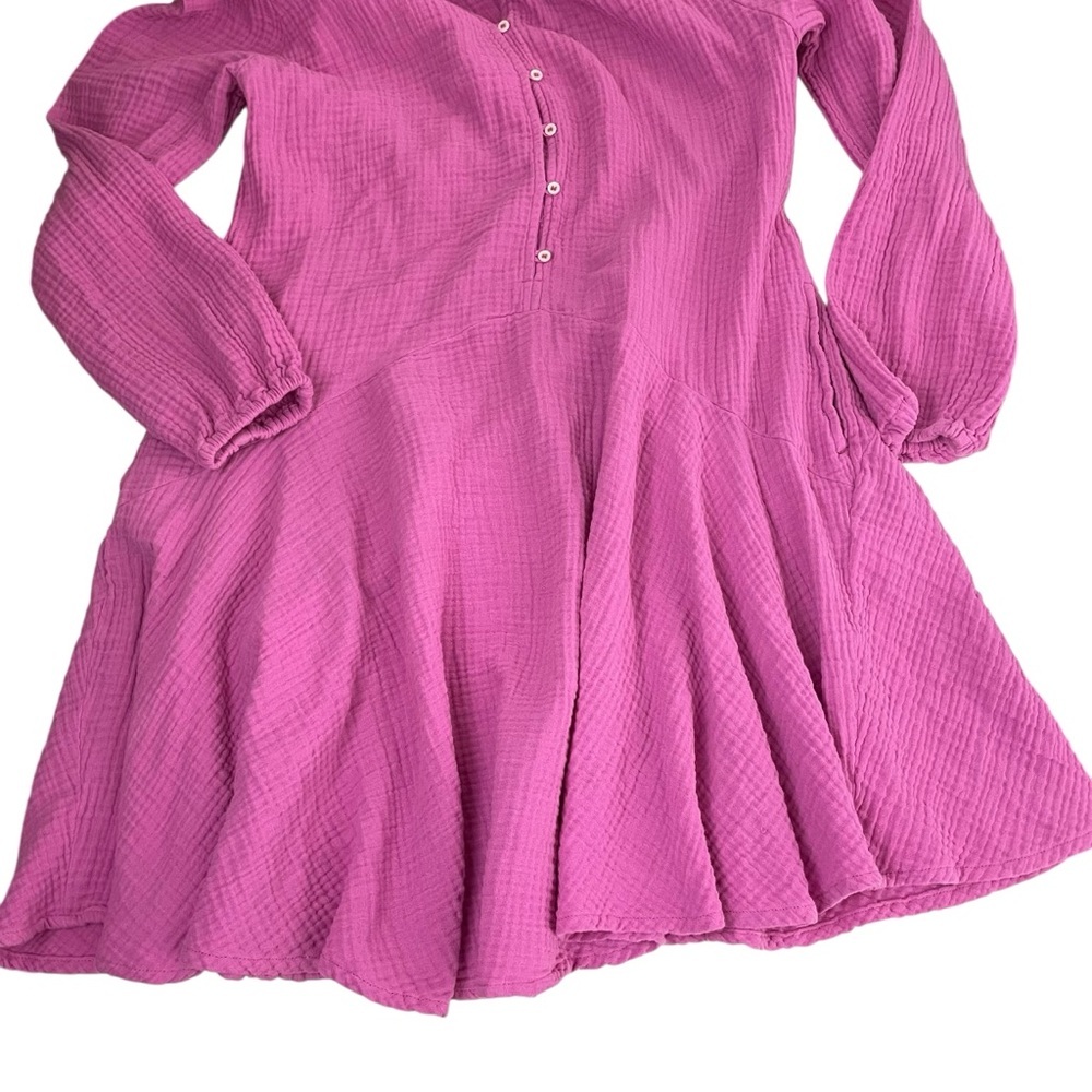 Magaschoni Organic Cotton Gauze Rosebud Pink Mini‎ Dress - Picture 10 of 13